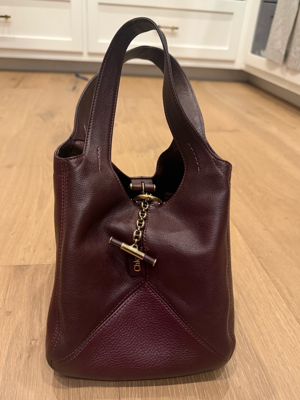 Chloe small balloon bag in burgundy